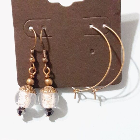 Artisan earrings 515# bohemian Victorian earrings Letter in a bottle glass fili - Picture 4 of 5